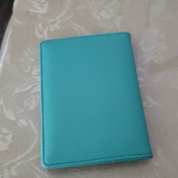 Teal Leather Passport Holder TRS - Picture 2 of 3